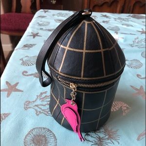 Kate Spade “Jade Drive” birdcage leather wristlet.